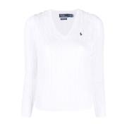 Witte Casual Katoenen Trui Polo Ralph Lauren , White , Dames