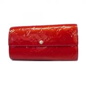 Pre-owned Leather wallets Louis Vuitton Vintage , Red , Dames