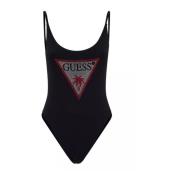 Rhinestone One Piece Kostuum Guess , Black , Dames