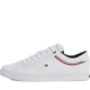 Witte Leren Sneakers voor Mannen Tommy Hilfiger , White , Heren