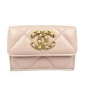 Pre-owned Leather wallets Chanel Vintage , Pink , Dames