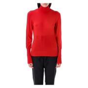 Rode Gebreide Trui met Open Rug Givenchy , Red , Dames