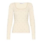 Slim-fit Gebreide Trui Egret Karen by Simonsen , Beige , Dames