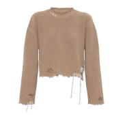 Trui met logo MM6 Maison Margiela , Beige , Dames