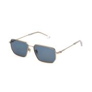 Metalen Frame Blauwe Lens Zonnebril Police , Gray , Heren