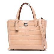 Roze Krokodil Reliëf Elegante Tote Tas Coach , Pink , Dames