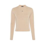 Lange Mouw Gros Grain T-Shirt Jacquemus , Beige , Dames