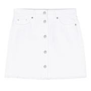 Witte Denim Mini Rok Michael Kors , White , Dames