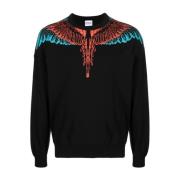 Zwarte Gebreide Boxy Crew Sweater Marcelo Burlon , Black , Heren