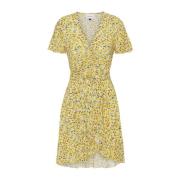 Bloemen Wikkeljurk met Ruches American Dreams , Yellow , Dames