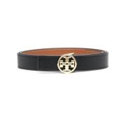 Omkeerbare Zwarte Leren Casual Riem Tory Burch , Black , Dames