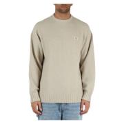 Bouclè Katoenen Ronde Hals Sweater Calvin Klein Jeans , Beige , Heren