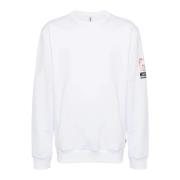 Hoodloze Sweatshirt Katoen Elastaan Samenstelling Moschino , White , H...