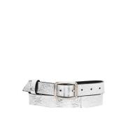 Zilveren leren riem Go Green Patrizia Pepe , Gray , Dames