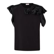 Katoen Elastaan T-shirt Liu Jo , Black , Dames