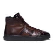 Leren sneaker voor heren Santoni , Brown , Heren