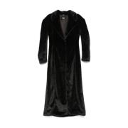 Zwarte Faux-Fur Jas met Sjaal Detail Gcds , Black , Dames