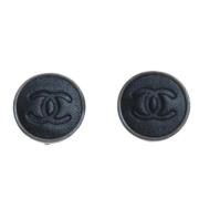 Pre-owned Metal earrings Chanel Vintage , Black , Dames