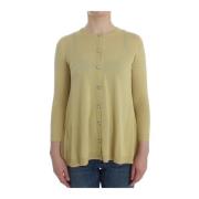 Crystal Cardigan Sweater Crew Neck Dolce & Gabbana , Yellow , Dames