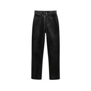 Veganistische leren slim fit broek Anine Bing , Black , Dames