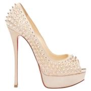 Pre-owned Leather heels Christian Louboutin Pre-owned , Yellow , Dames