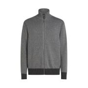 Grijze Mouline Zip Thru Cardigan Tommy Hilfiger , Gray , Heren