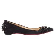 Pre-owned Suede flats Christian Louboutin Pre-owned , Black , Dames