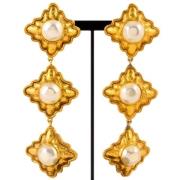 Pre-owned Metal earrings Chanel Vintage , Yellow , Dames