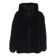 Zwart Velvet Hooded Donsjas MC2 Saint Barth , Black , Dames