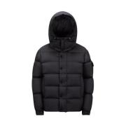 Zwarte Korte Donsjas Iconische Stijl Moncler , Black , Dames