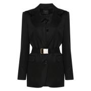 Casual Zwart Wol Blend Blazer Pinko , Black , Dames