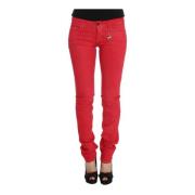 Super Slim Fit Rode Jeans Costume National , Red , Dames