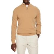 Beige Sweater met Halve Rits Hugo Boss , Beige , Heren