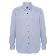 Blauwe Casual Lange Mouwen Shirt Brioni , Blue , Heren