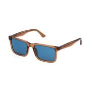 Lite 30 Blauwe Gepolariseerde Zonnebril Police , Brown , Heren