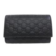 Pre-owned Leather wallets Gucci Vintage , Black , Dames