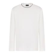 Wit Langemouw Logo Kraag Jersey Emporio Armani , White , Heren