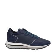 Blauwe Sneakers met Suède en Mesh Philippe Model , Blue , Heren