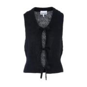 Mohair Tie String Vest in Zwart Ganni , Black , Dames