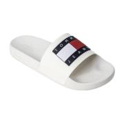 Klassieke Witte Slides Dames Slippers Tommy Jeans , White , Dames