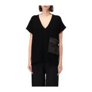 Gebreid vest met zak Liu Jo , Black , Dames