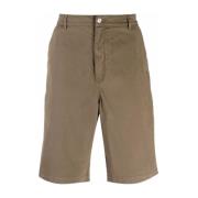 Bruin Katoen Elastaan Bermuda Shorts Kenzo , Brown , Heren