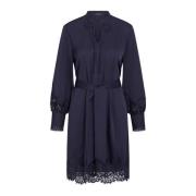 Navy A-lijn Jurk met Statement Mouwen Bruuns Bazaar , Blue , Dames