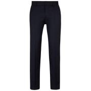 Blauwe Wol Serge Slim Fit Broek Hugo Boss , Blue , Heren