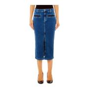 Casual Katoen Elastaan Rok Liu Jo , Blue , Dames