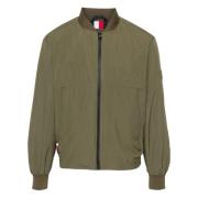 Groene Nylon Polyester Bomberjack Tommy Hilfiger , Green , Heren