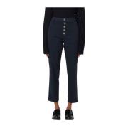 Stretch Gabardine Broek Dondup , Blue , Dames