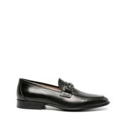 Zwarte Leren Casual Loafers Roberto Cavalli , Black , Heren