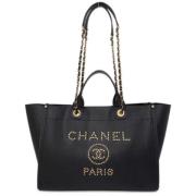 Pre-owned Leather chanel-bags Chanel Vintage , Black , Dames