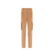 Kameelwol Cargo Broek Regular Fit Herno , Beige , Dames